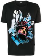 Just Cavalli Statue Of Liberty Print T-shirt - Black