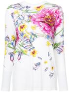 Prabal Gurung Floral Print Long Sleeve T-shirt - White