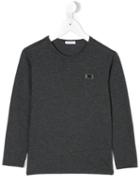 Dolce & Gabbana Kids - Logo Long Sleeve T-shirt - Kids - Cotton/calf Leather/zamak - 5 Yrs, Grey