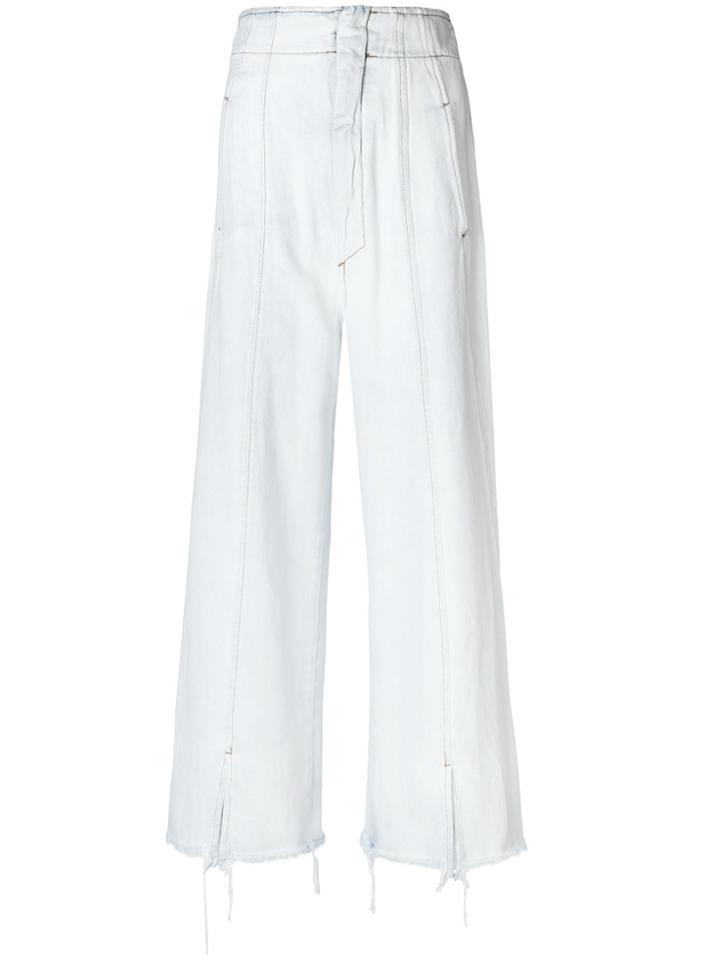 Sport Max Code Wide Leg Cropped Jeans - Blue