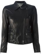 Sylvie Schimmel Zip Pocket Biker Jacket, Women's, Size: 42, Black, Lamb Skin/viscose