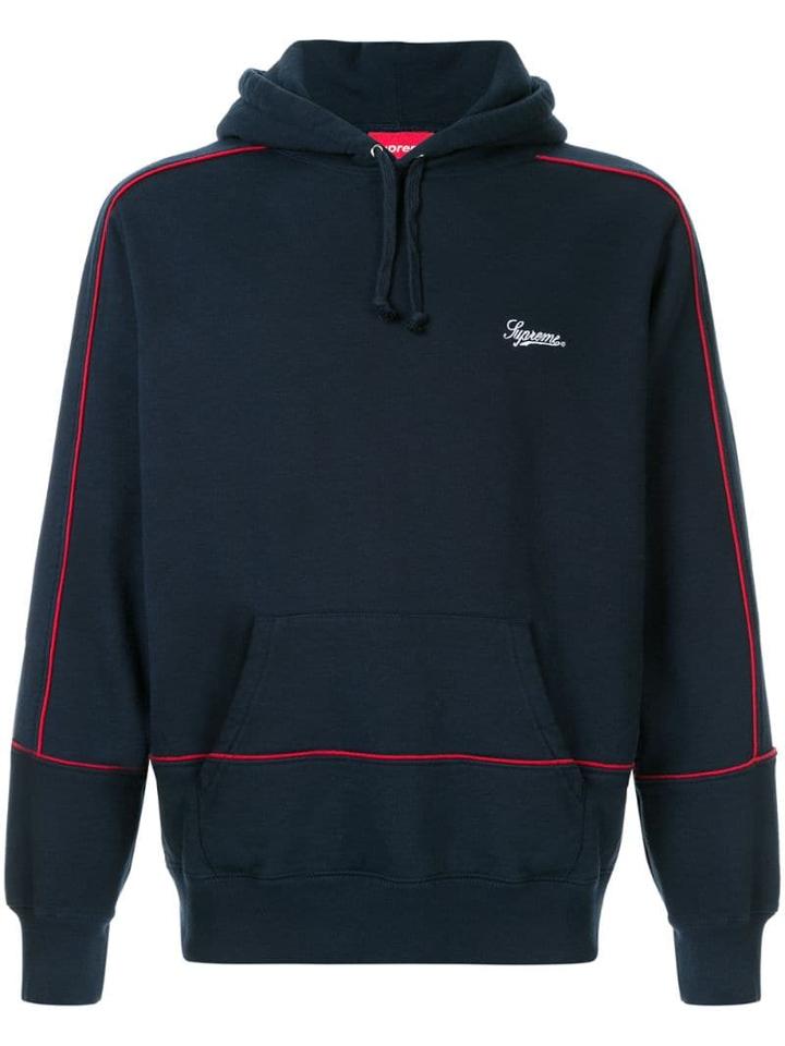 Supreme Piping Hoodie - Blue