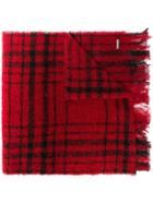 Woolrich Checked Pattern Scarf - Red