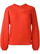 Manoush Perforated Pullover, Women's, Size: Large, Yellow/orange, Acrylic/wool