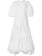 Natasha Zinko Perforated Puff Sleeve Dress - White