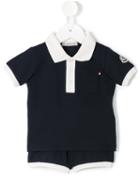 Moncler Kids - Polo Romper - Kids - Cotton/spandex/elastane - 3-6 Mth, Blue