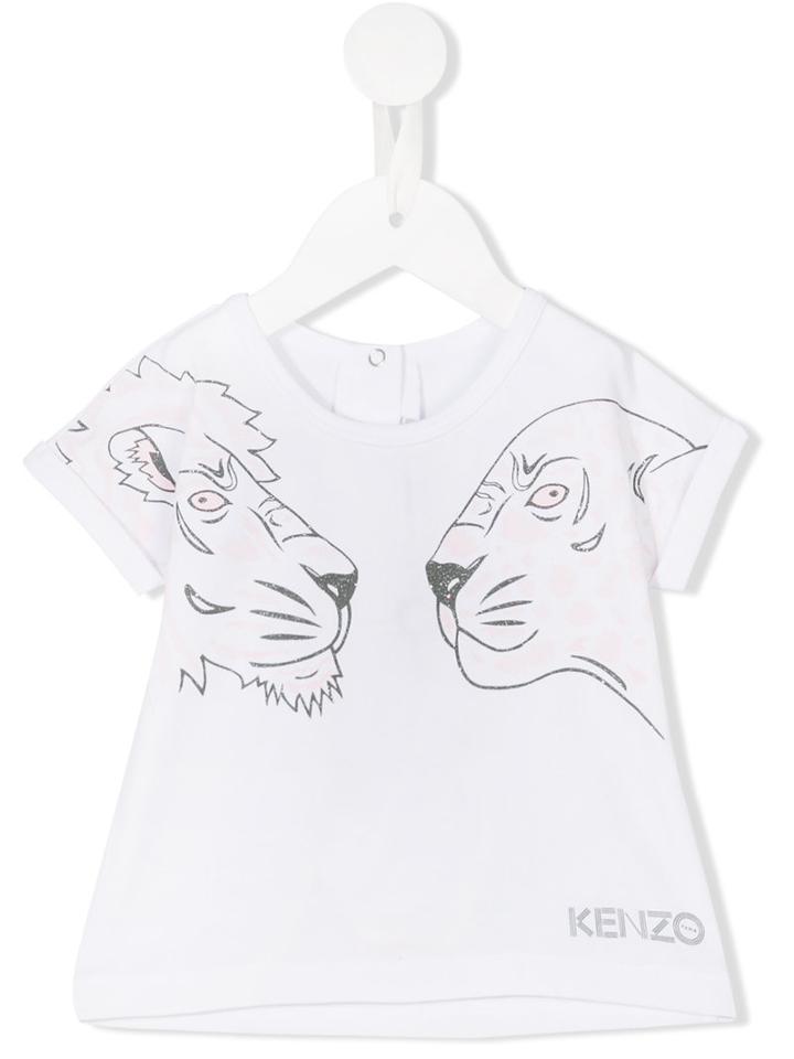 Kenzo Kids - Animal Print T-shirt - Kids - Cotton/spandex/elastane - 9 Mth, Infant Girl's, White