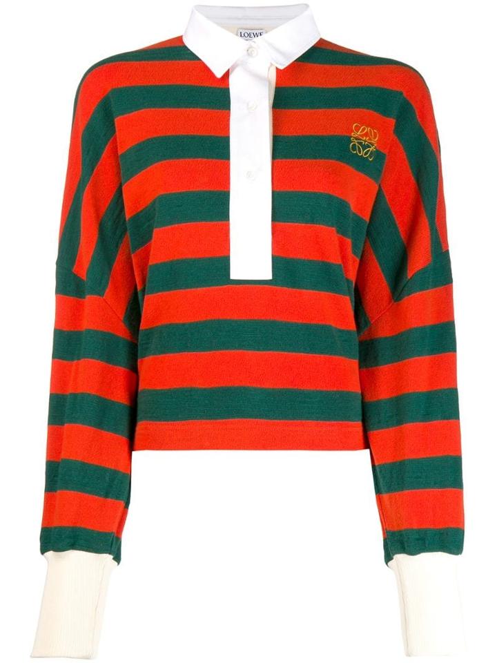 Loewe Oversized Striped Polo Shirt - Orange