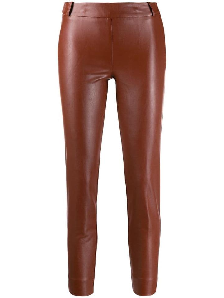 Kiltie Cropped Tight Fit Trousers - Brown