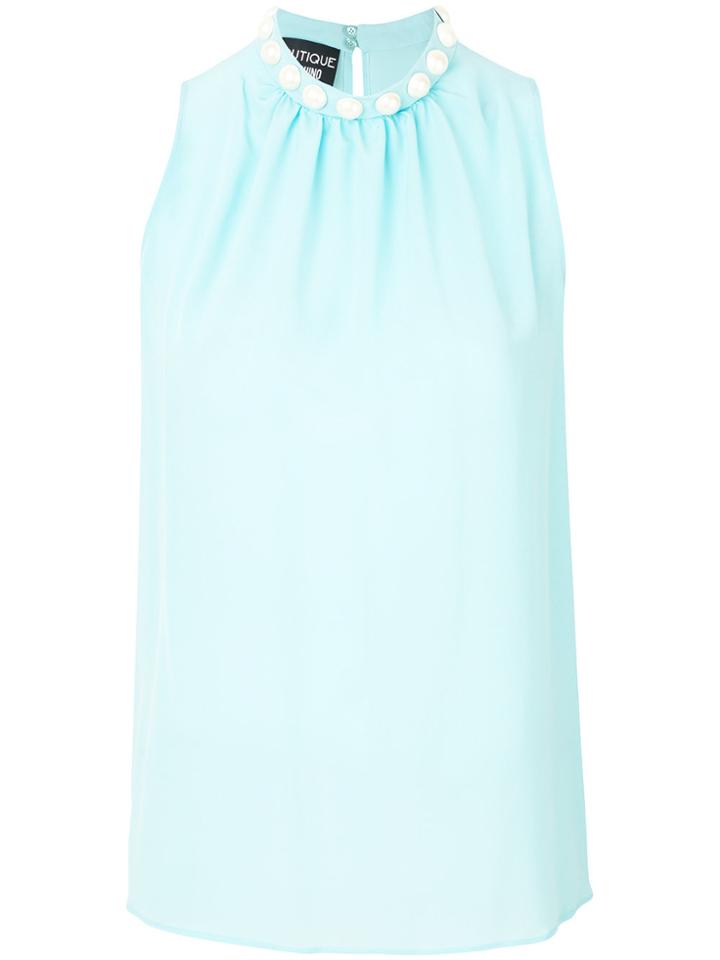 Boutique Moschino Studded Halterneck Top - Blue