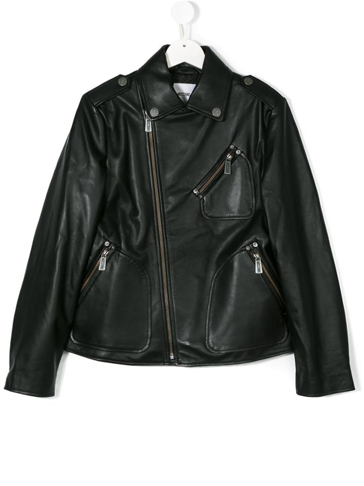 Moschino Kids Biker Jacket - Black