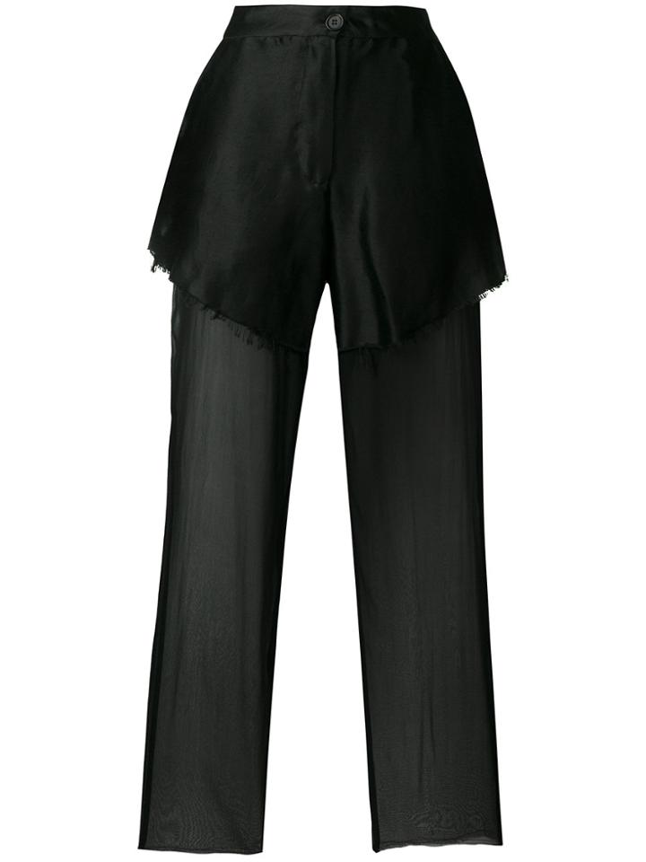 Giacobino Layered Sheer Trousers - Black