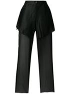 Giacobino Layered Sheer Trousers - Black