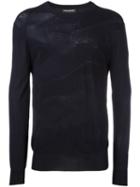 Neil Barrett Crew Neck Jumper, Men's, Size: Medium, Blue, Nylon/rayon