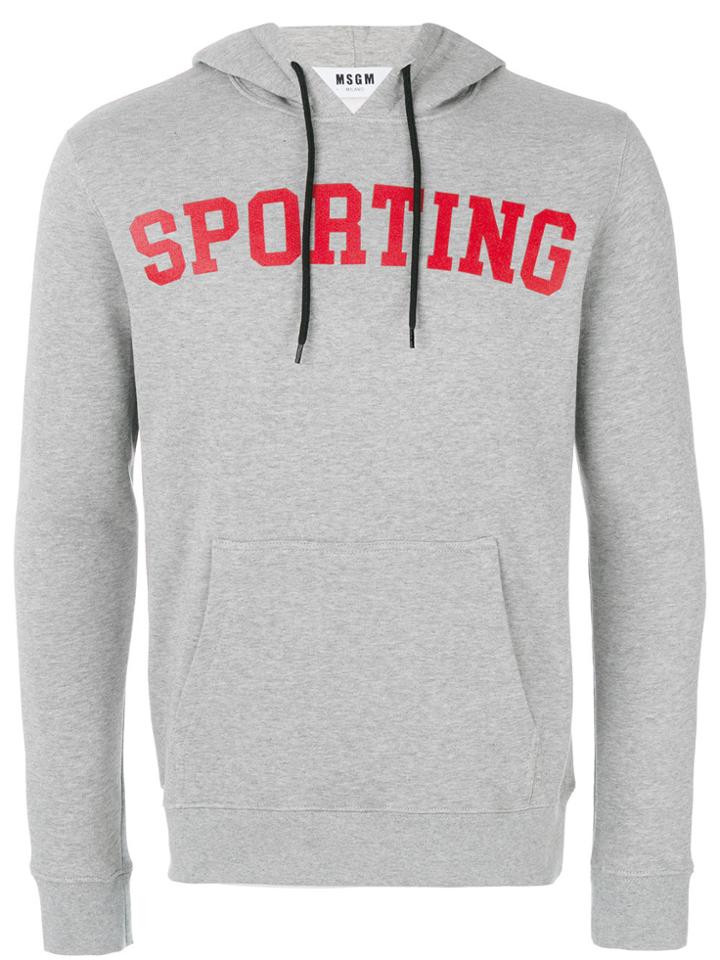 Msgm Sporting Print Hoodie - Grey
