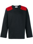 Dima Leu Striped Shoulders Sweatshirt - Black