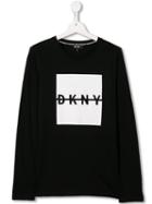 Dkny Kids Teen Logo Printed Jersey Top - Black