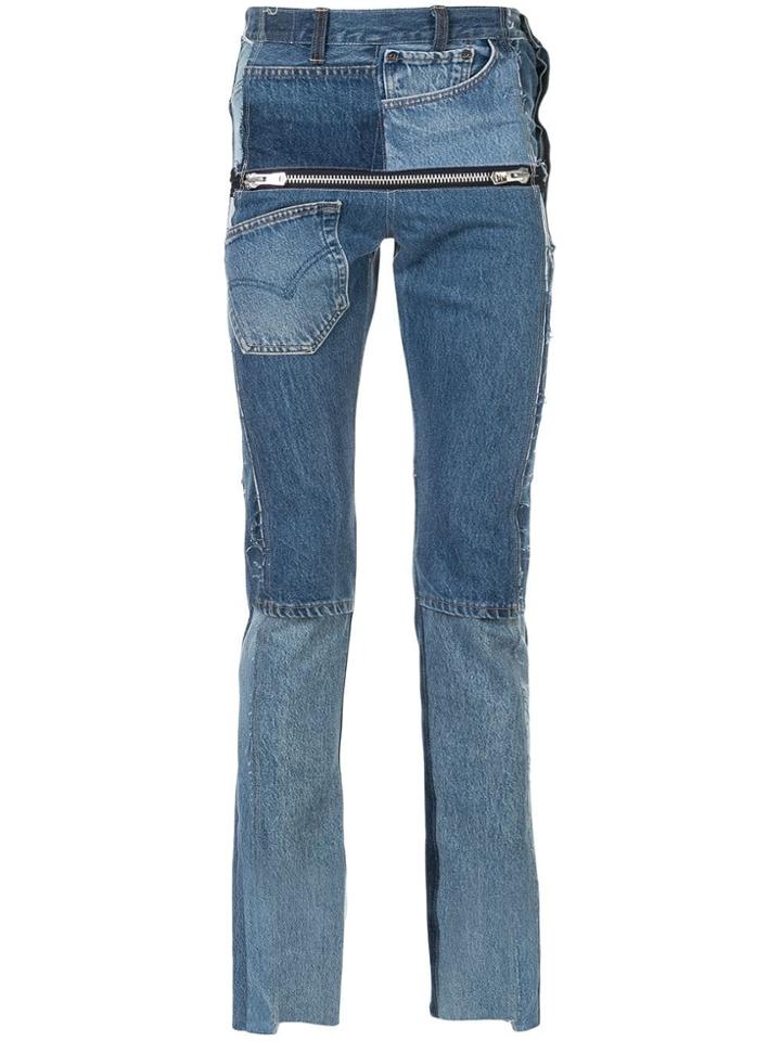 Takahiromiyashita The Soloist High Waisted Patchwork Jeans - Blue