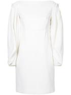 Osman Pleated Sleeve Dress - White