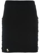 Philipp Plein Goodbye Mini Skirt, Women's, Size: Small, Black, Spandex/elastane/cotton/silk/brass