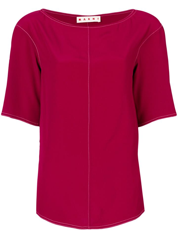 Marni Seam Detail T-shirt - Red