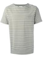 Saturdays Surf Nyc Striped T-shirt, Men's, Size: Small, Green, Cotton
