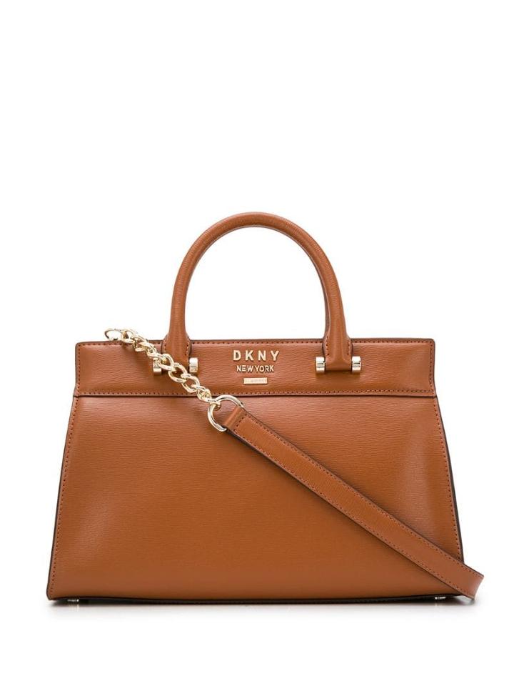 Dkny Logo Plaque Tote Bag - Neutrals
