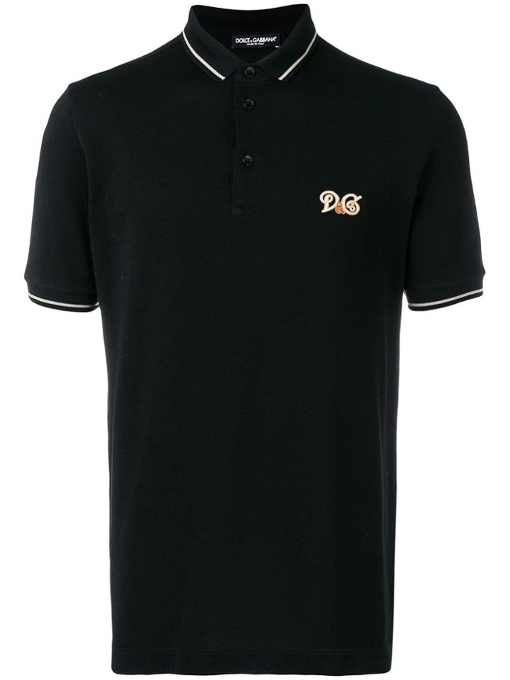 Dolce & Gabbana Logo Short-sleeve Polo Shirt - Black