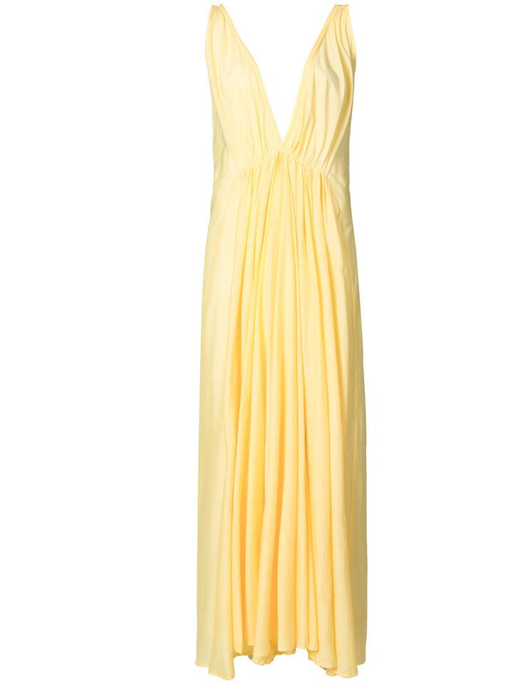 Kalita - Clemence Maxi Dress - Women - Silk/cotton - S/m, Yellow/orange, Silk/cotton