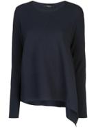 Derek Lam Long Sleeve Asymmetrical Knit Pullover - Blue