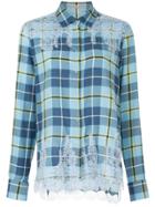 Ermanno Ermanno Lace Inserts Checked Shirt - Blue