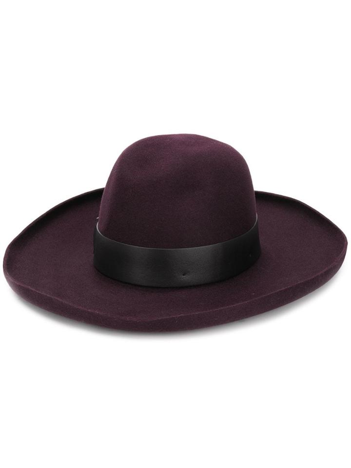 Borsalino Wide Brim Hat - Purple