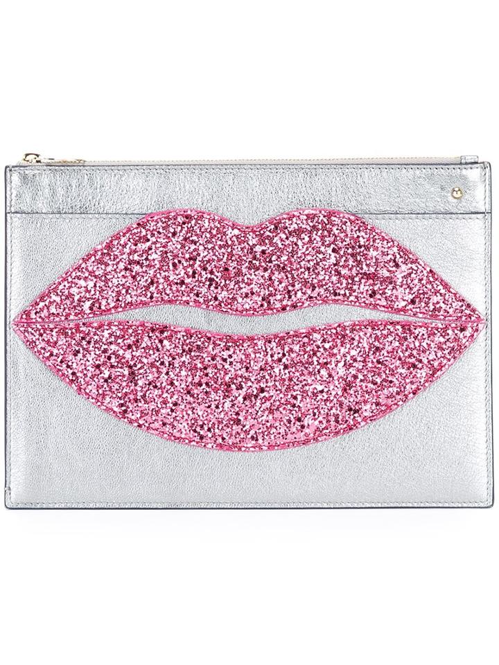 Charlotte Olympia 'kiss Me' Clutch, Women's, Grey