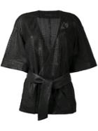Drome Belted Kimono, Women's, Size: Medium, Black, Leather/cupro