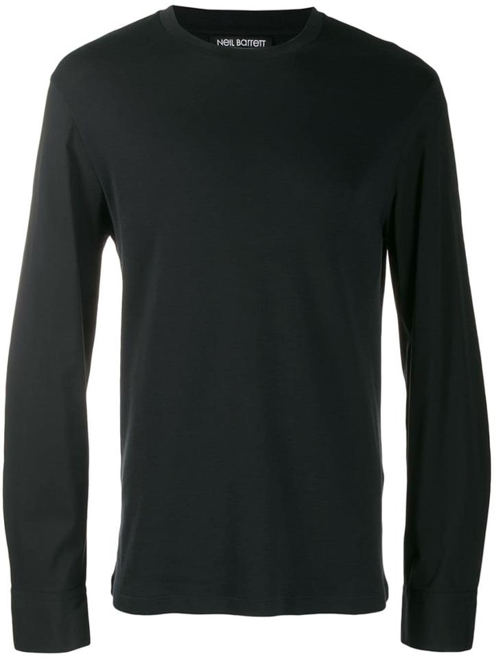 Neil Barrett Contrasting Sleeve Sweatshirt - Black