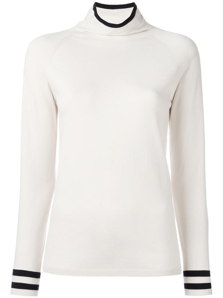 Max Mara Striped Detail Jumper, Women's, Size: Small, Nude/neutrals, Polyester/viscose