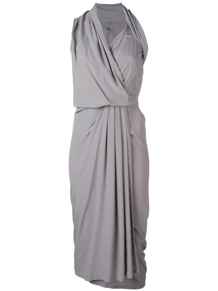 Rick Owens Limo Dress, Women's, Size: 44, Grey, Silk/acetate