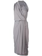 Rick Owens Limo Dress, Women's, Size: 44, Grey, Silk/acetate