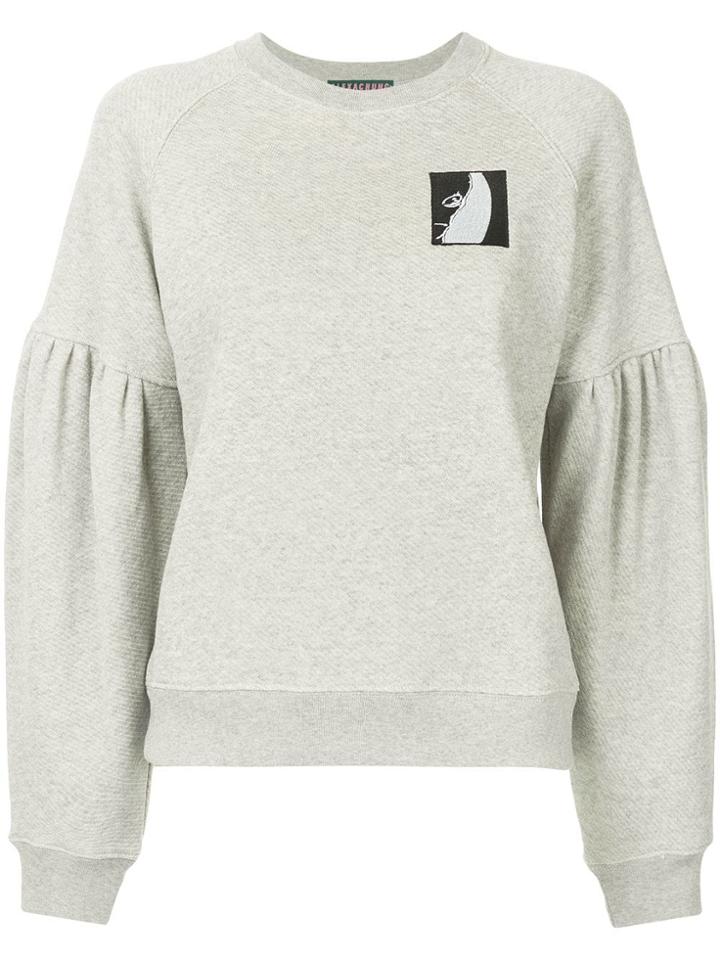 Alexa Chung Logo Patch Sweatshirt - Grey