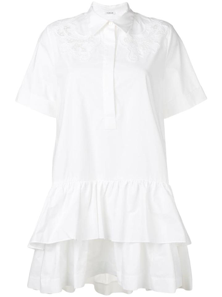 P.a.r.o.s.h. Lace Detail Shirt Dress - White
