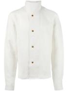 J.w.anderson Standing Collar Buttoned Jacket, Men's, Size: 48, White, Cotton/linen/flax