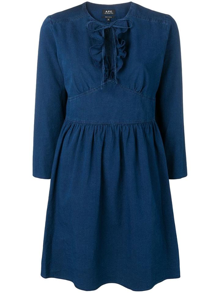 A.p.c. Tie Neck Dress - Blue