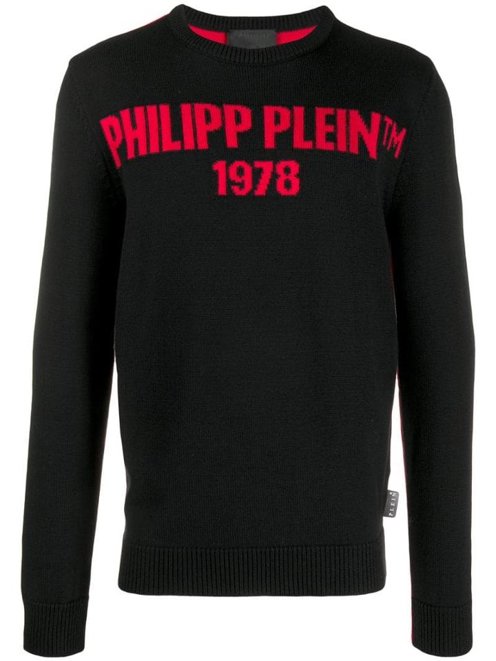 Philipp Plein Reversible Logo Print Jumper - Black