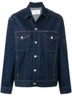 Ck Jeans Rear Print Buttoned Jacket - Blue