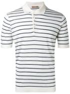 Cruciani Striped Polo Shirt - White