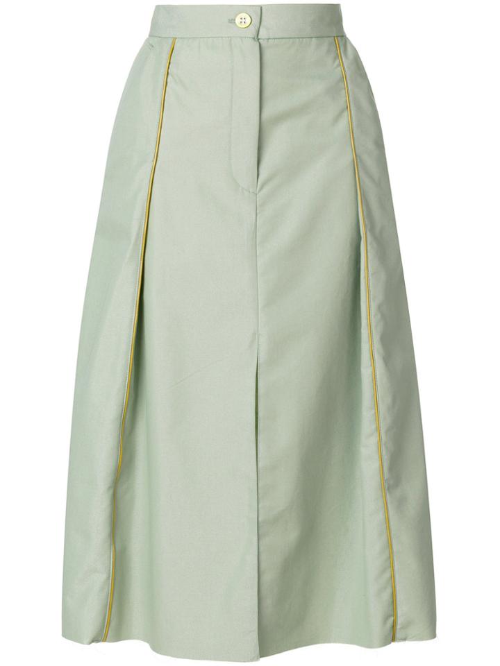 Walk Of Shame Piped A-line Skirt - Green