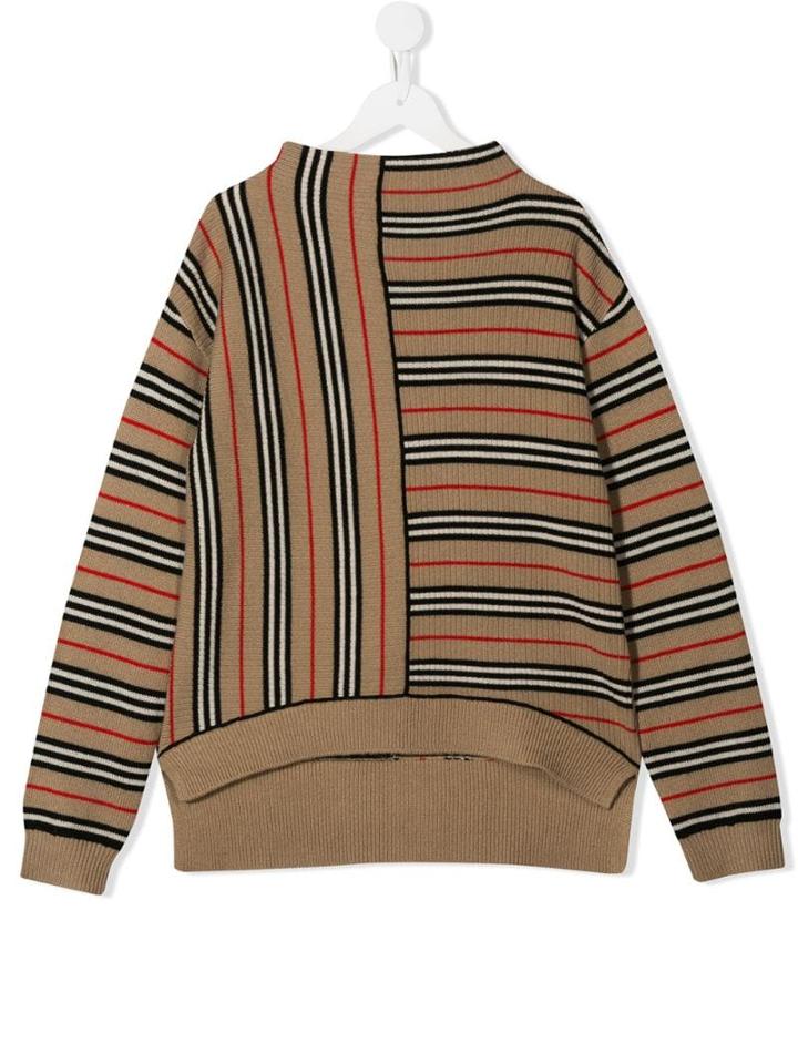 Burberry Kids Teen Icon Stripe Sweater - Brown