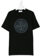 Stone Island Junior Teen Printed Logo T-shirt - Black
