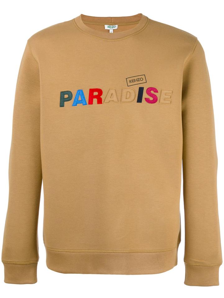 Kenzo - Paradise Slogan Sweatshirt - Men - Cotton/polyester/spandex/elastane/viscose - L, Brown, Cotton/polyester/spandex/elastane/viscose