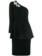 Stefano De Lellis Asymmetric Peplum Dress - Black